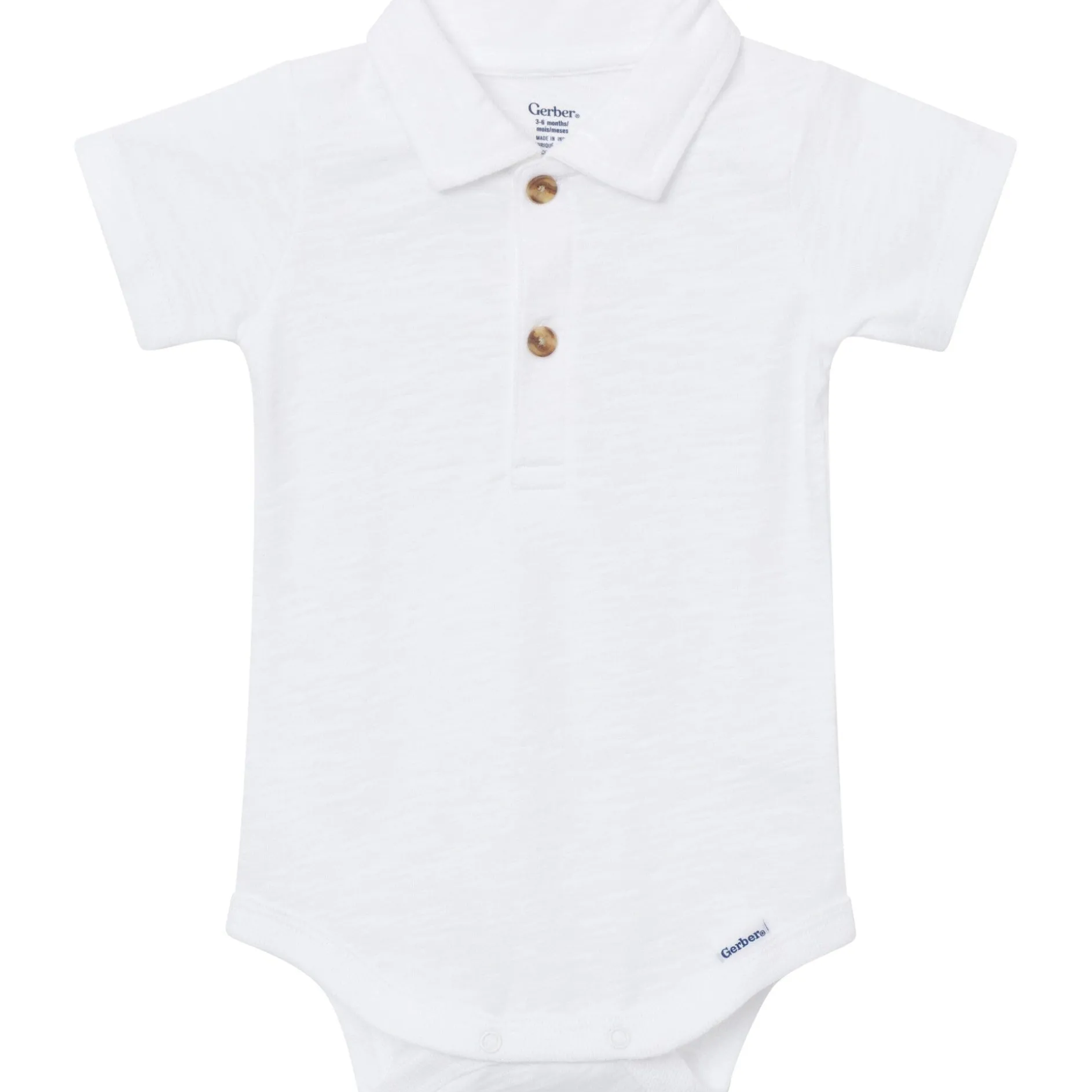 Baby Boys White Polo Bodysuit