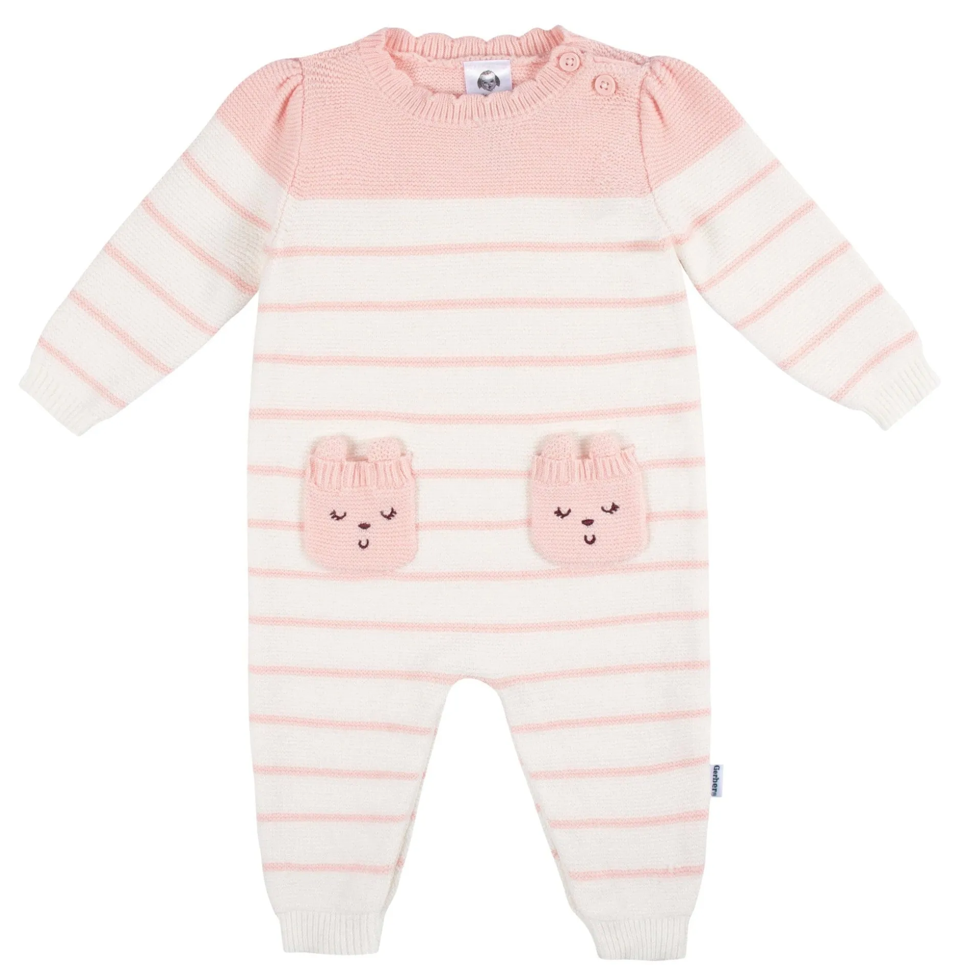 Baby Girls Bear Sweater Knit Romper