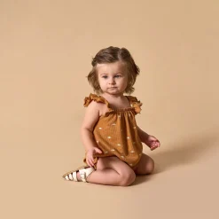 Baby Girls Brown Sun Bubble Romper