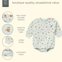 Baby Girls Fall Roses Bubble Romper