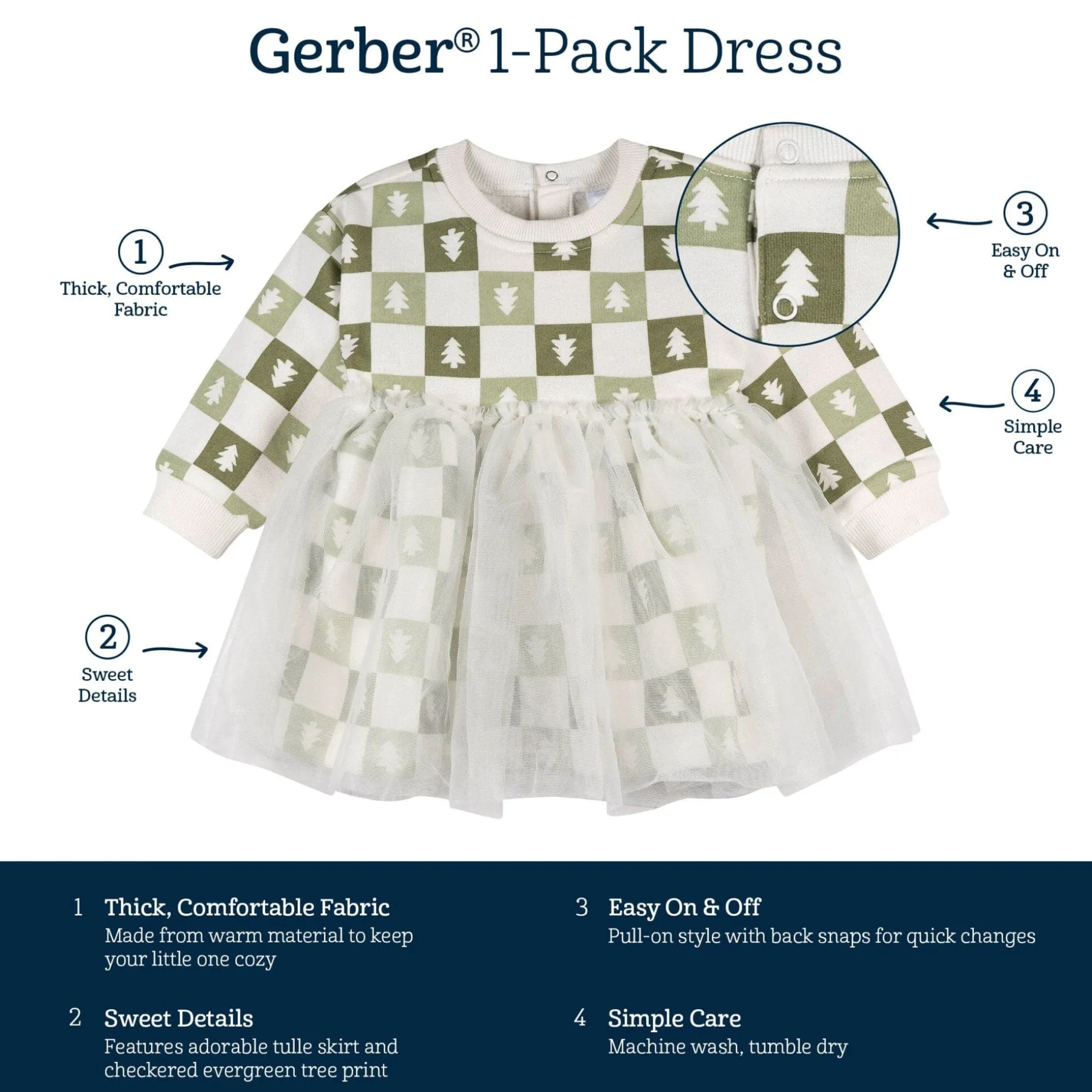 Baby Girls Green Trees Tulle Dress