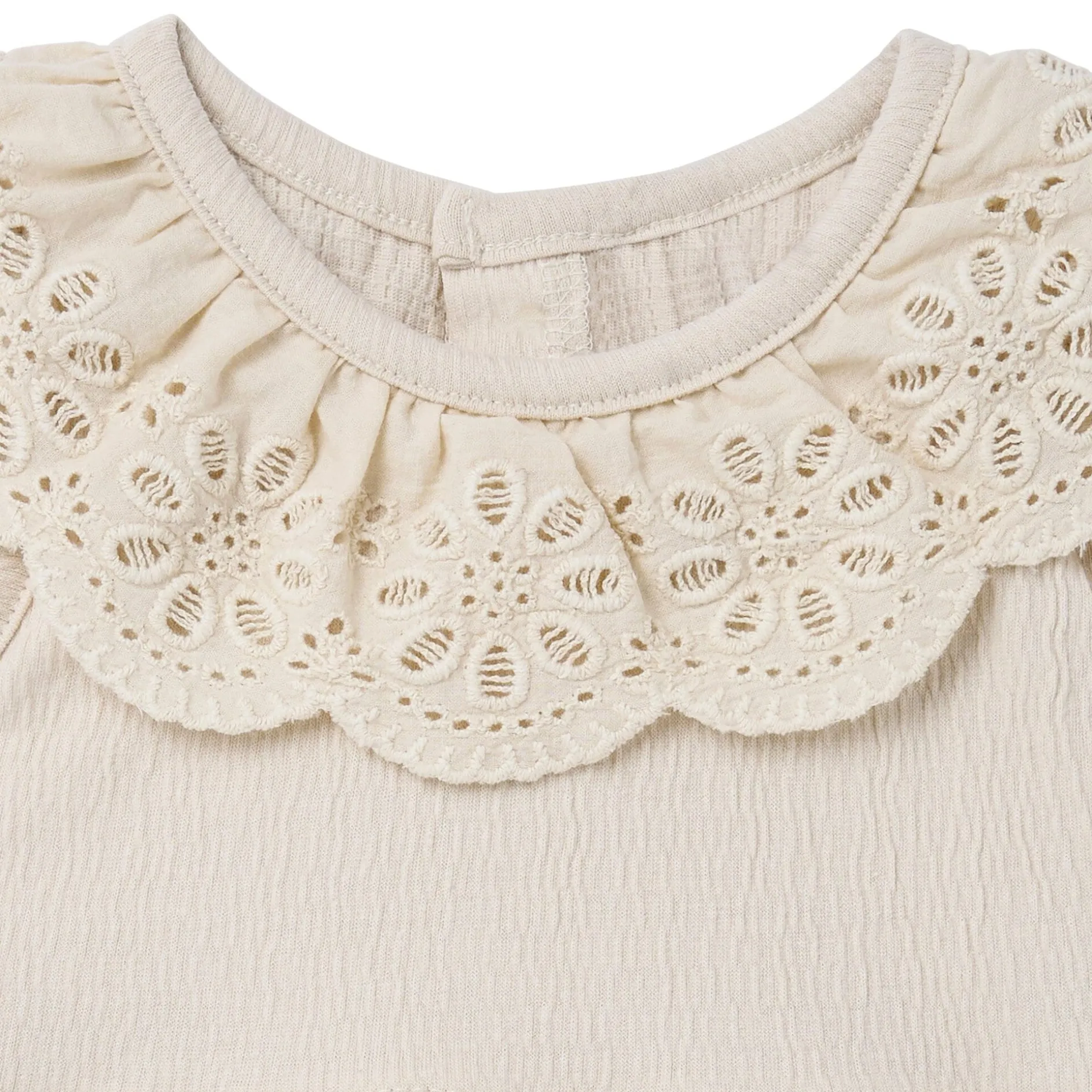 Baby Girls Ivory Lace Ruffle Bubble Romper