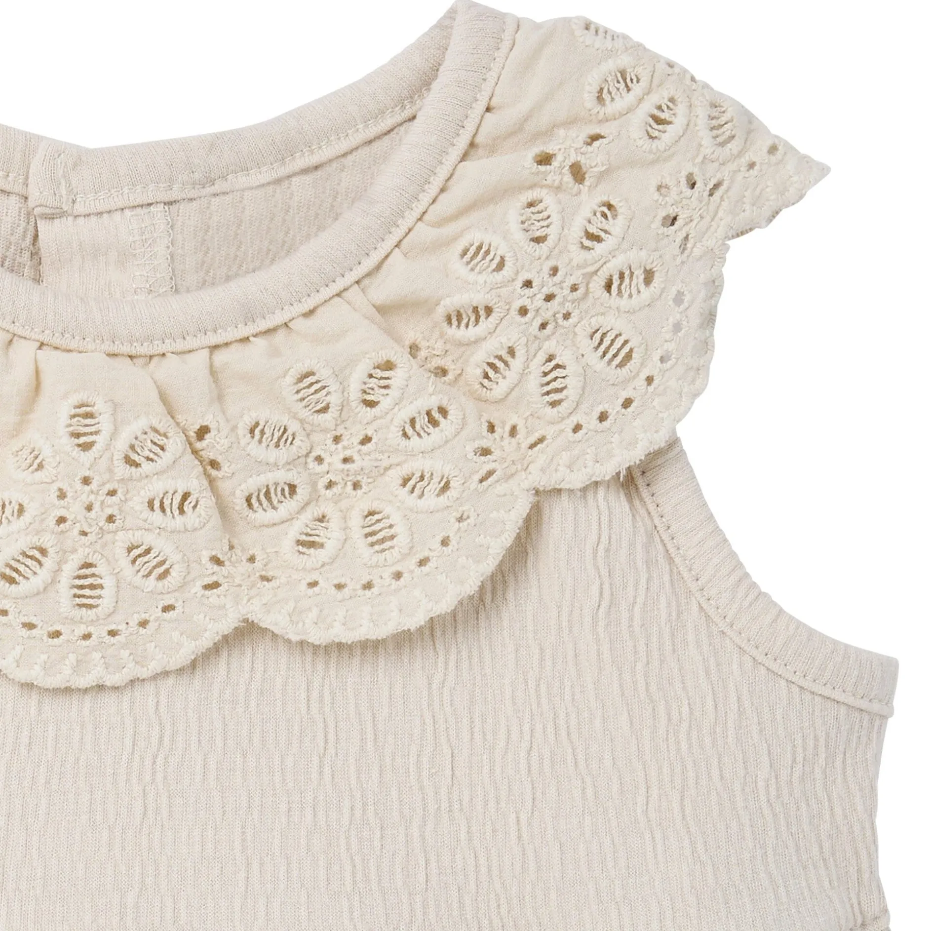 Baby Girls Ivory Lace Ruffle Bubble Romper