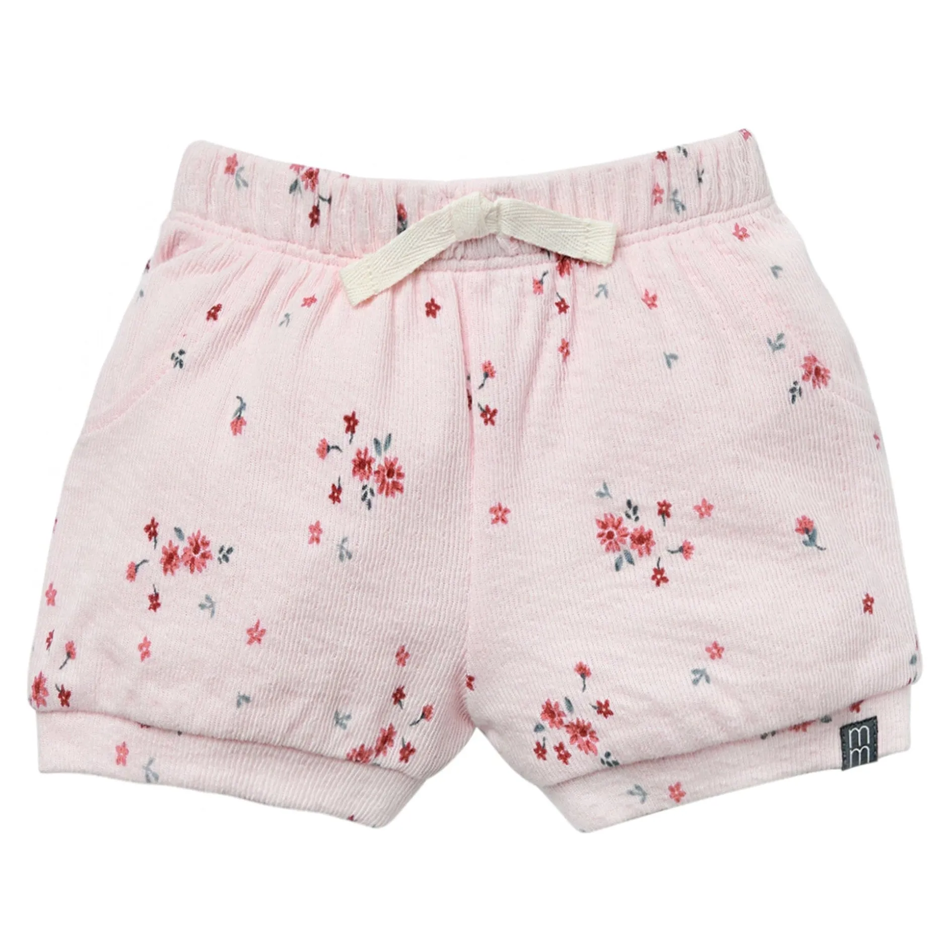 Baby Girls Light Pink Floral Cuffed Shorts