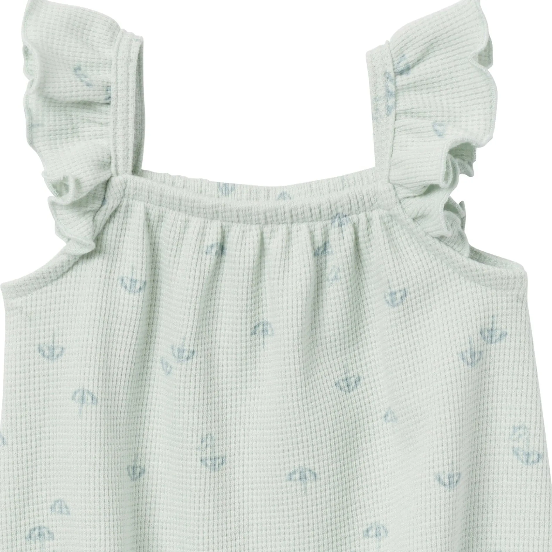 Baby Girls Light Sky Beach Umbrella Bubble Romper