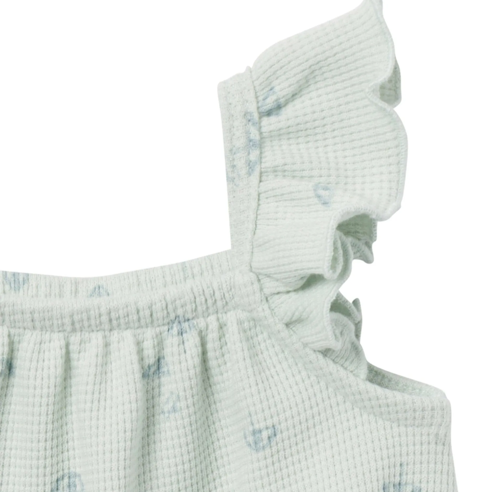Baby Girls Light Sky Beach Umbrella Bubble Romper
