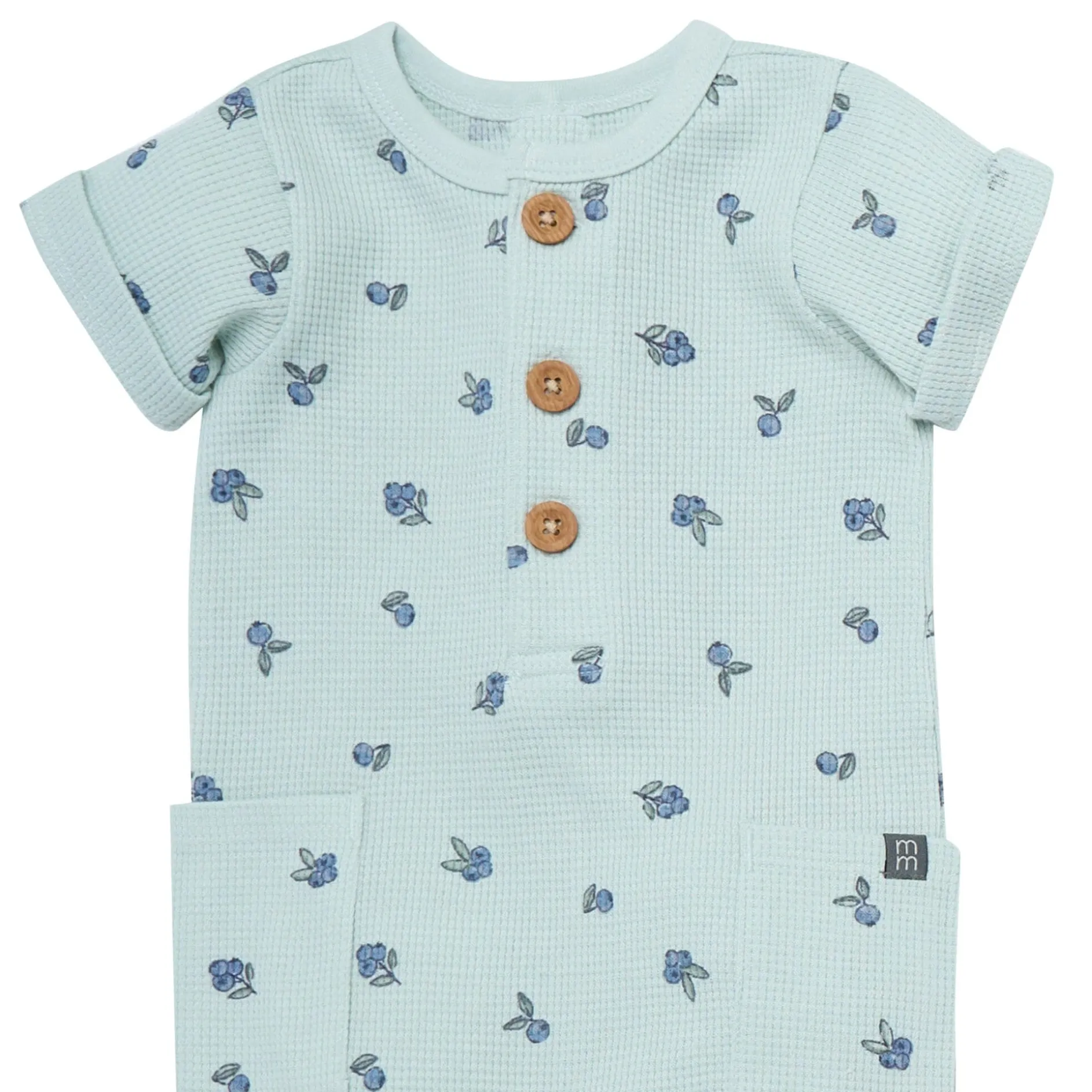 Baby Girls Light Sky Blueberry Short Sleeve Long Leg Romper