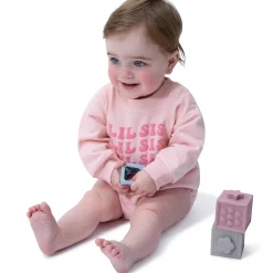 Baby Girls Lil' Sis Sweatshirt Bubble Romper