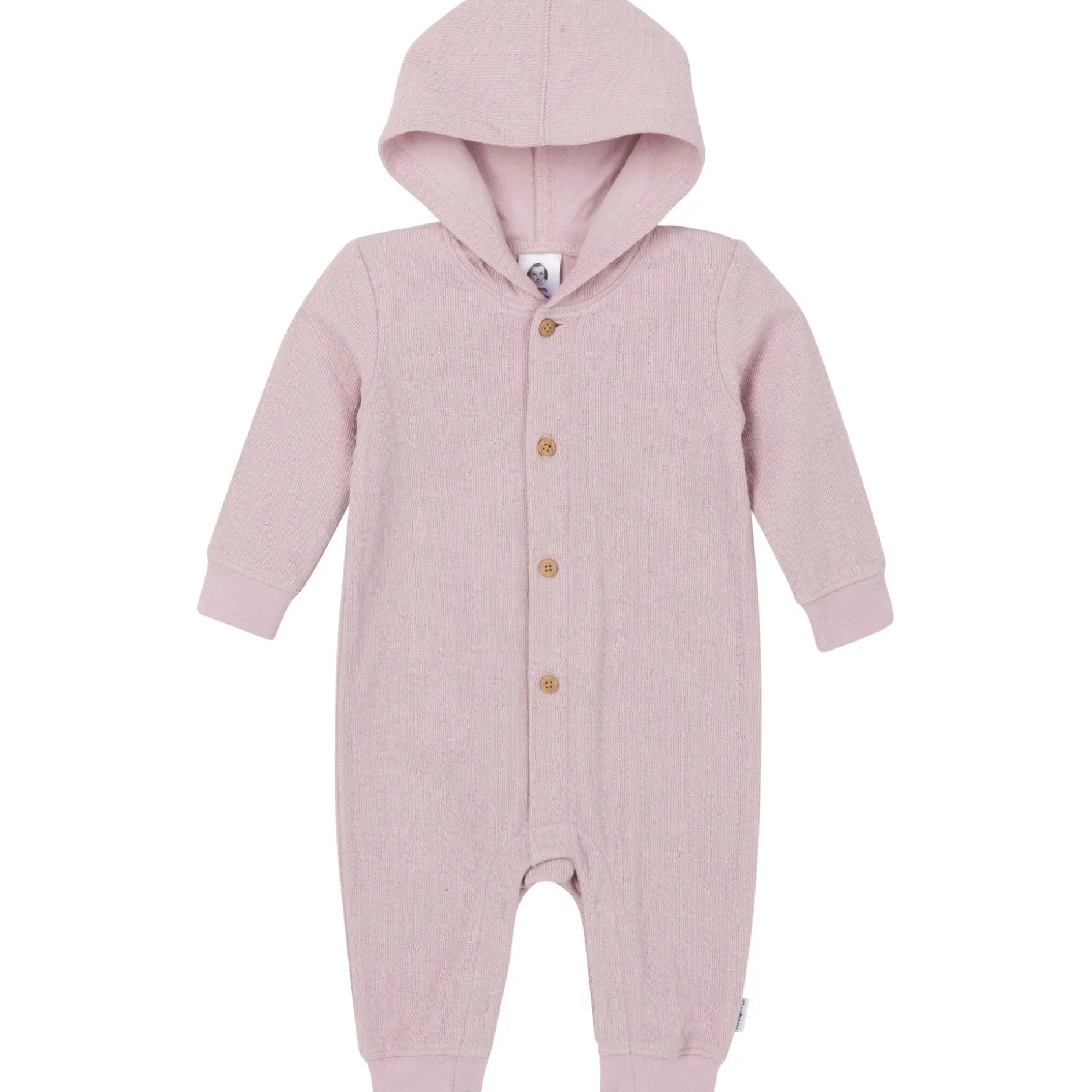 Baby Girls Mauve Hooded Romper