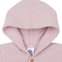 Baby Girls Mauve Hooded Romper