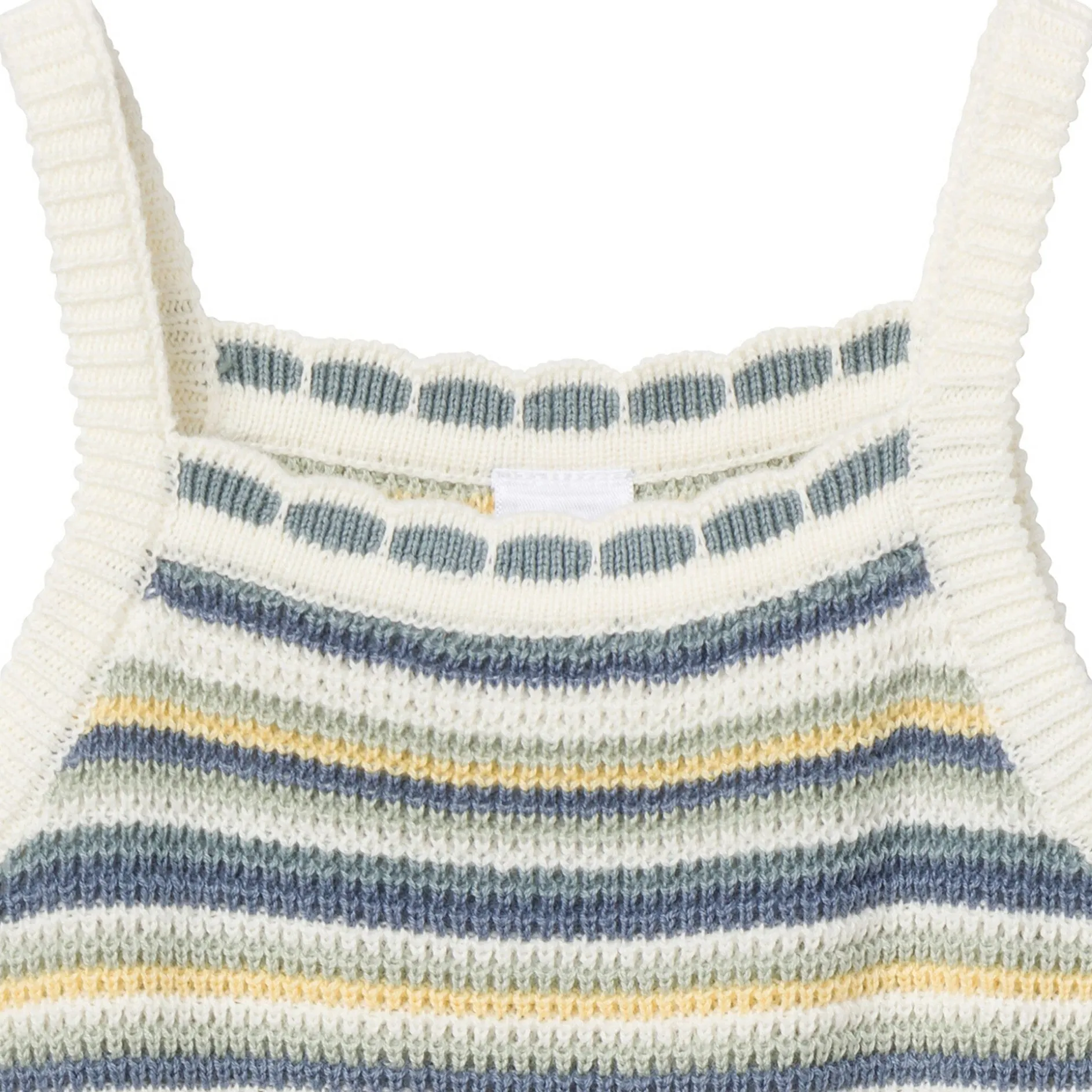 Baby Girls Medium Teal Stripe Crochet Sunsuit Romper