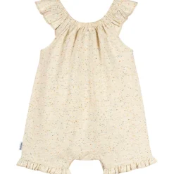 Baby Girls Oatmeal Speckle Sleeveless Ruffle Romper
