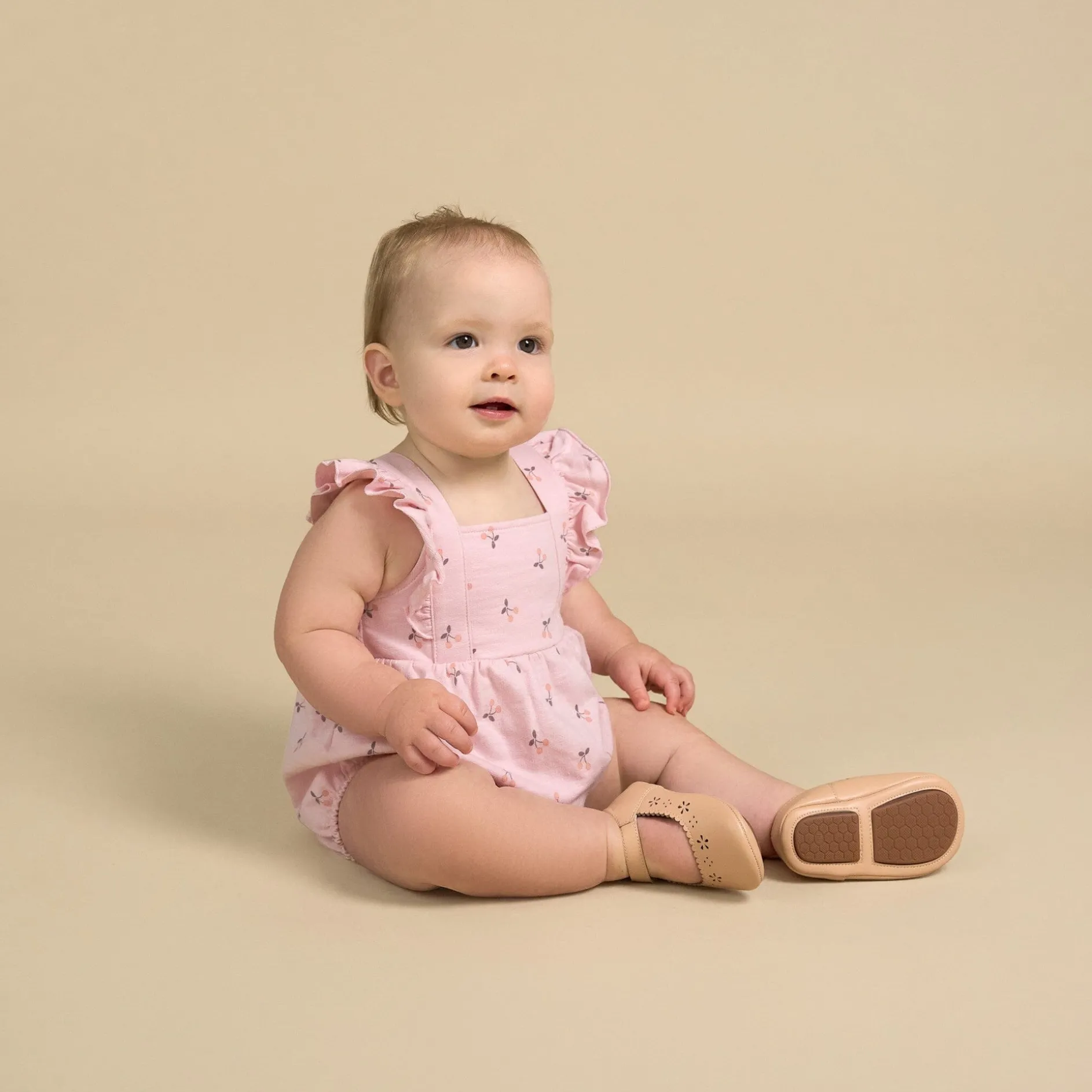 Baby Girls Pink Cherries Romper