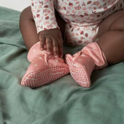 Baby Girls Pink Hearts Soft Booties