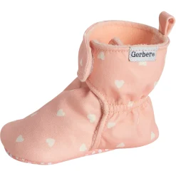 Baby Girls Pink Hearts Soft Booties
