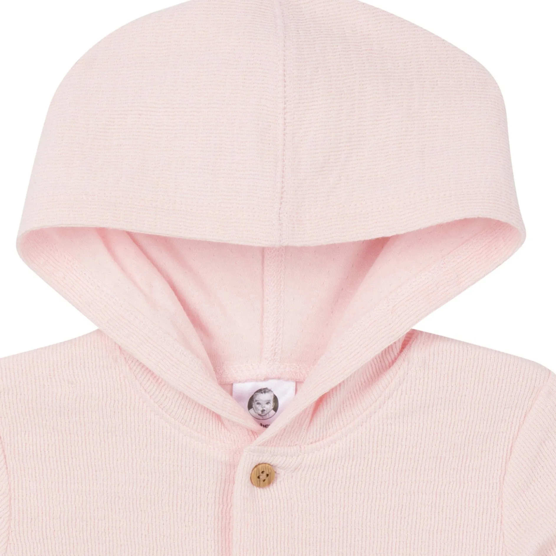 Baby Girls Pink Hooded Romper