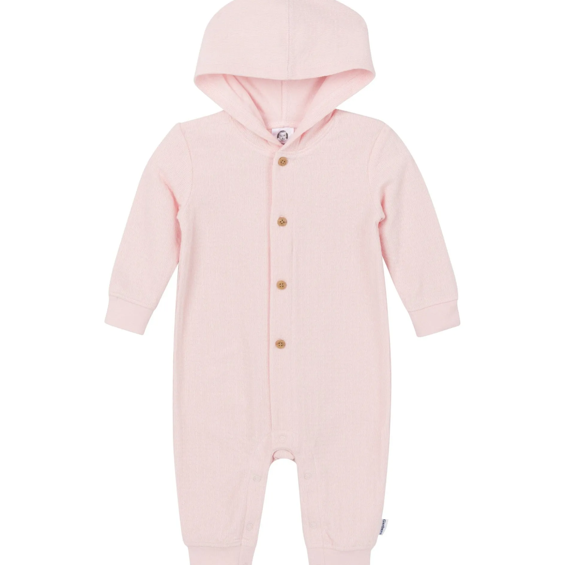 Baby Girls Pink Hooded Romper
