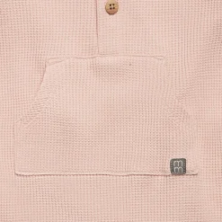 Baby Girls Pink Kangaroo Pocket Viscose Waffle Romper