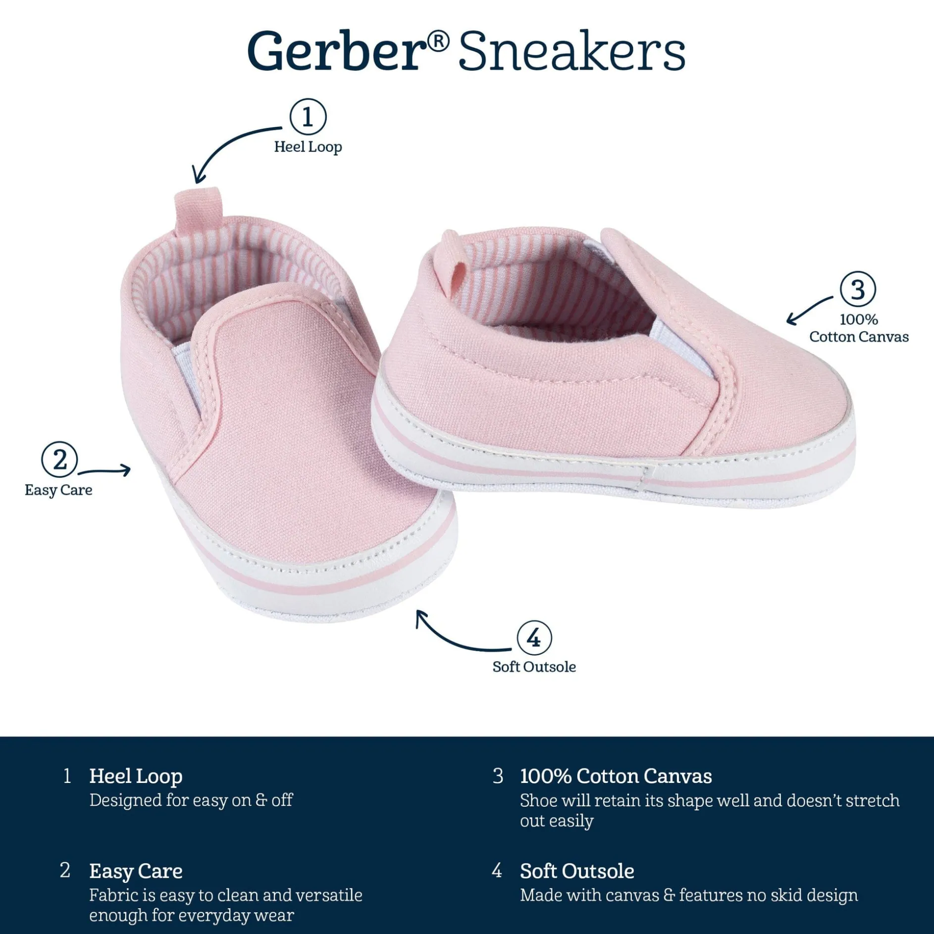 Baby Girls Pink Slip-On Sneaker