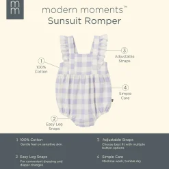 Baby Girls Purple Gingham Romper