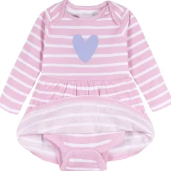 Baby Girls Purple Heart Bodysuit Dress