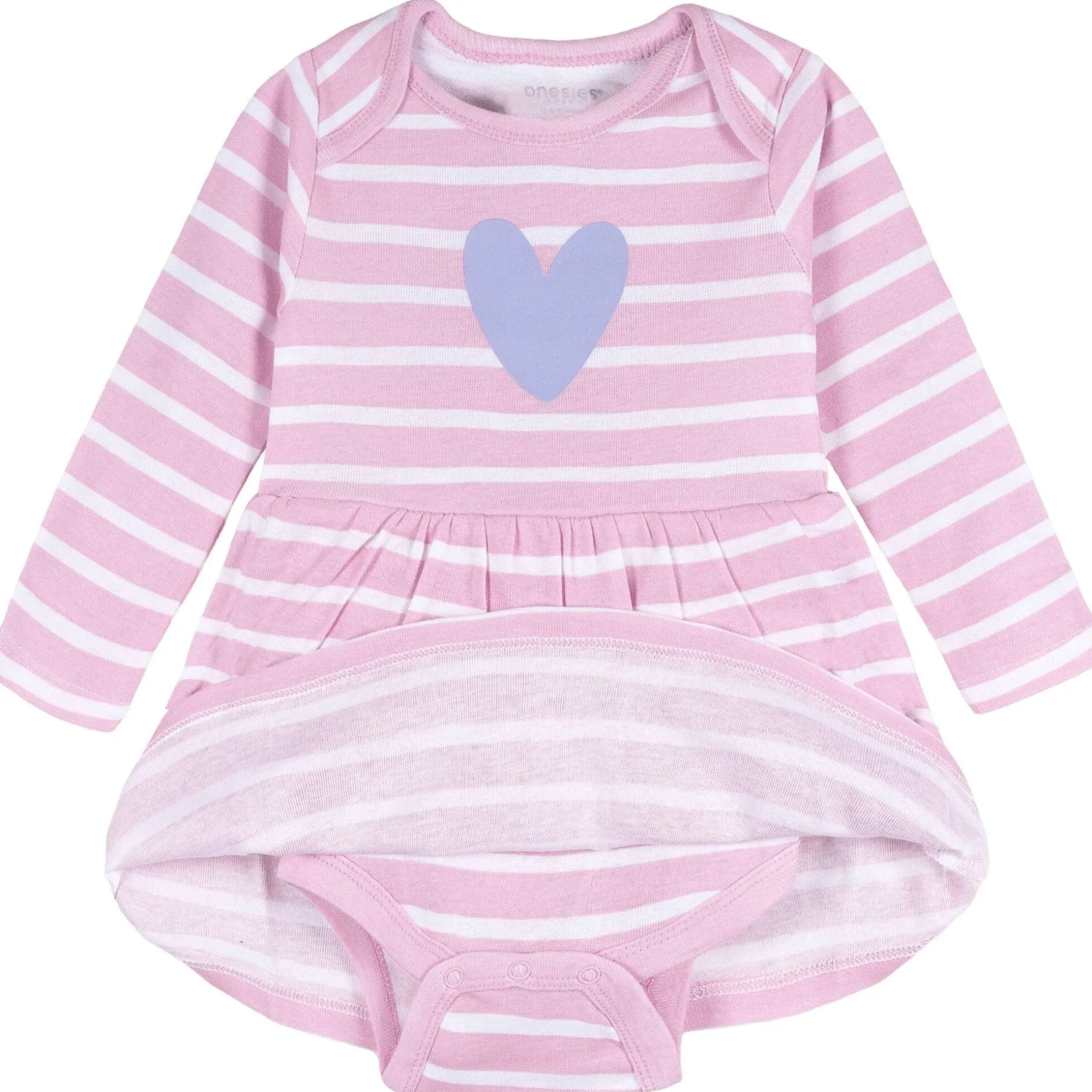 Baby Girls Purple Heart Bodysuit Dress