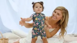 Baby Girls Rainbow Sky Buttery Soft Viscose Made from Eucalyptus Snug Fit Romper