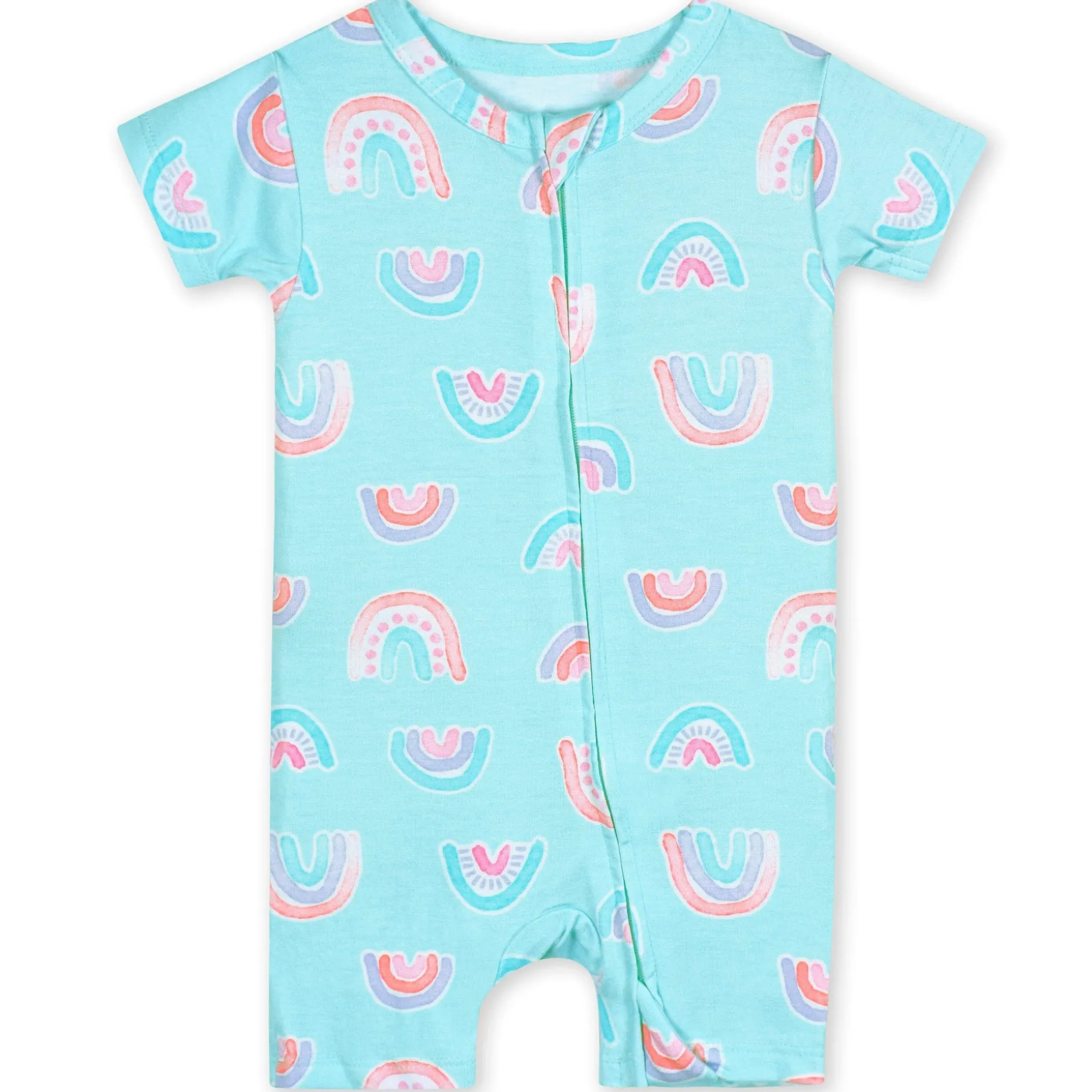 Baby Girls Rainbow Sky Buttery Soft Viscose Made from Eucalyptus Snug Fit Romper