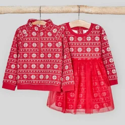 Baby Girls Red Snowflakes Tulle Dress