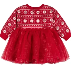 Baby Girls Red Snowflakes Tulle Dress