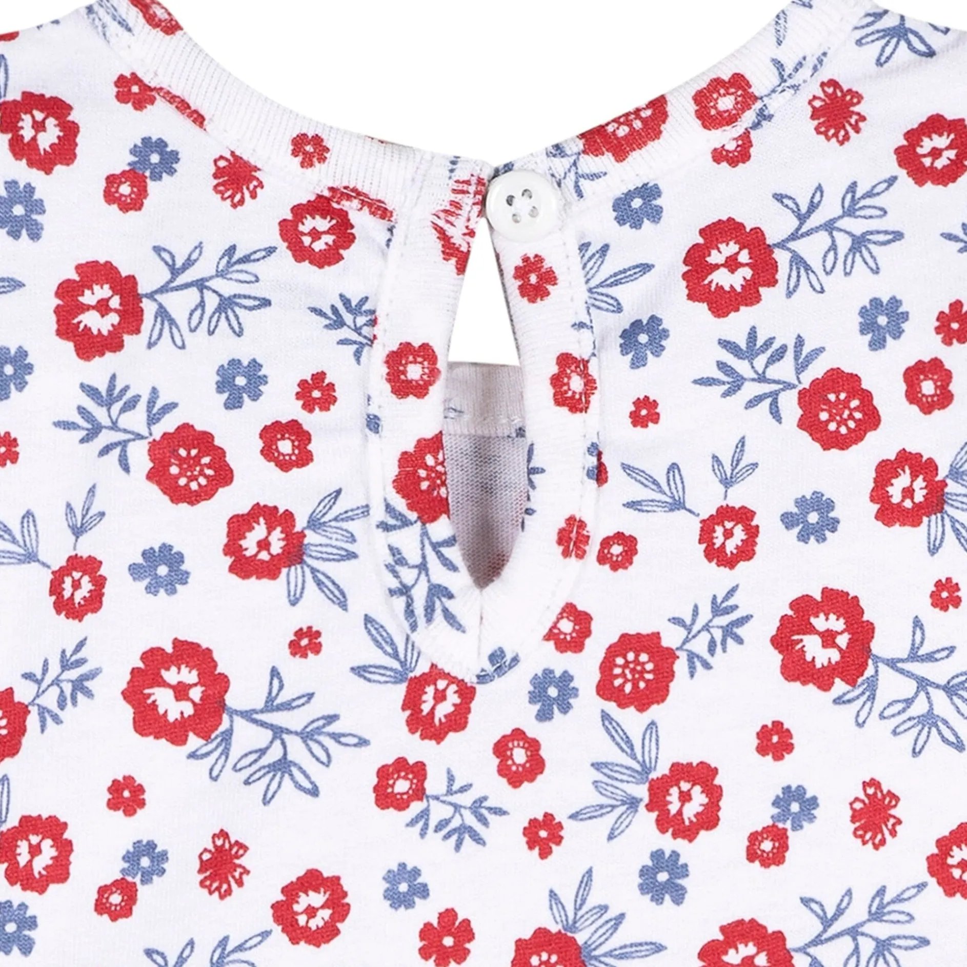 Baby Girls Red, White, & Blue Floral Dress