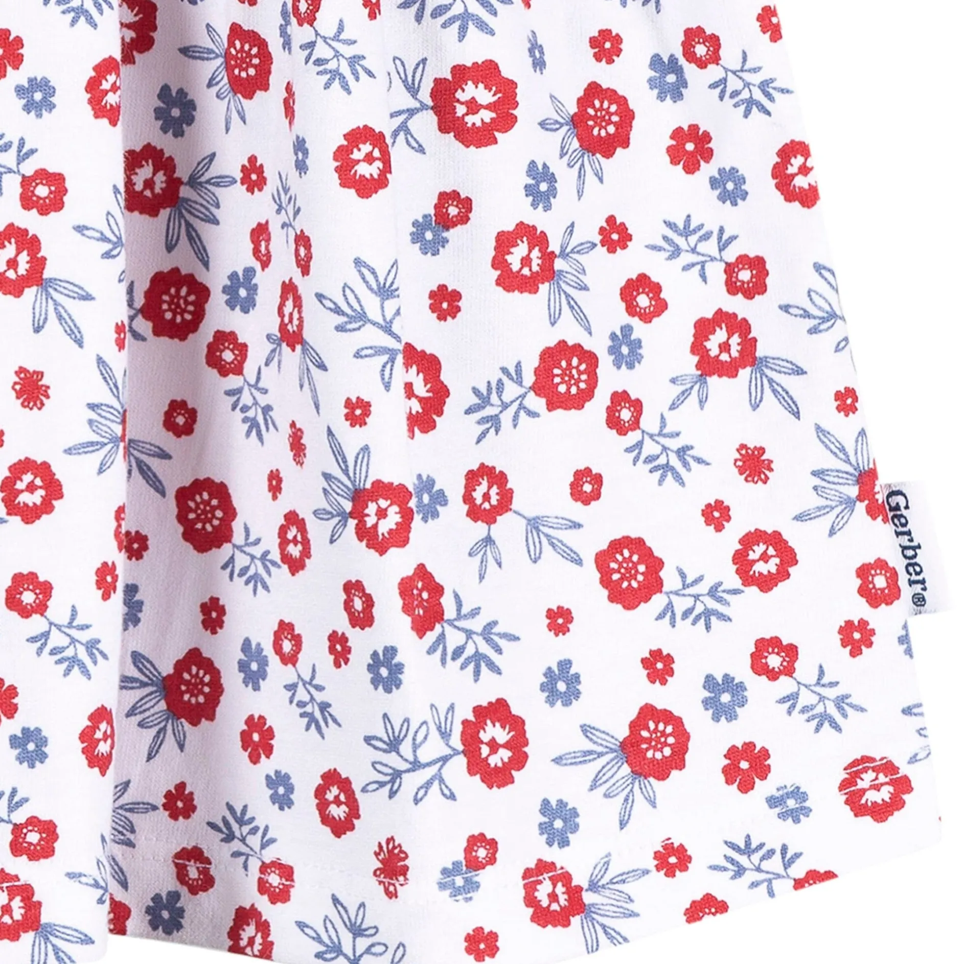 Baby Girls Red, White, & Blue Floral Dress