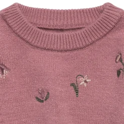 Baby Girls Rose Floral Embroidered Viscose Sweater
