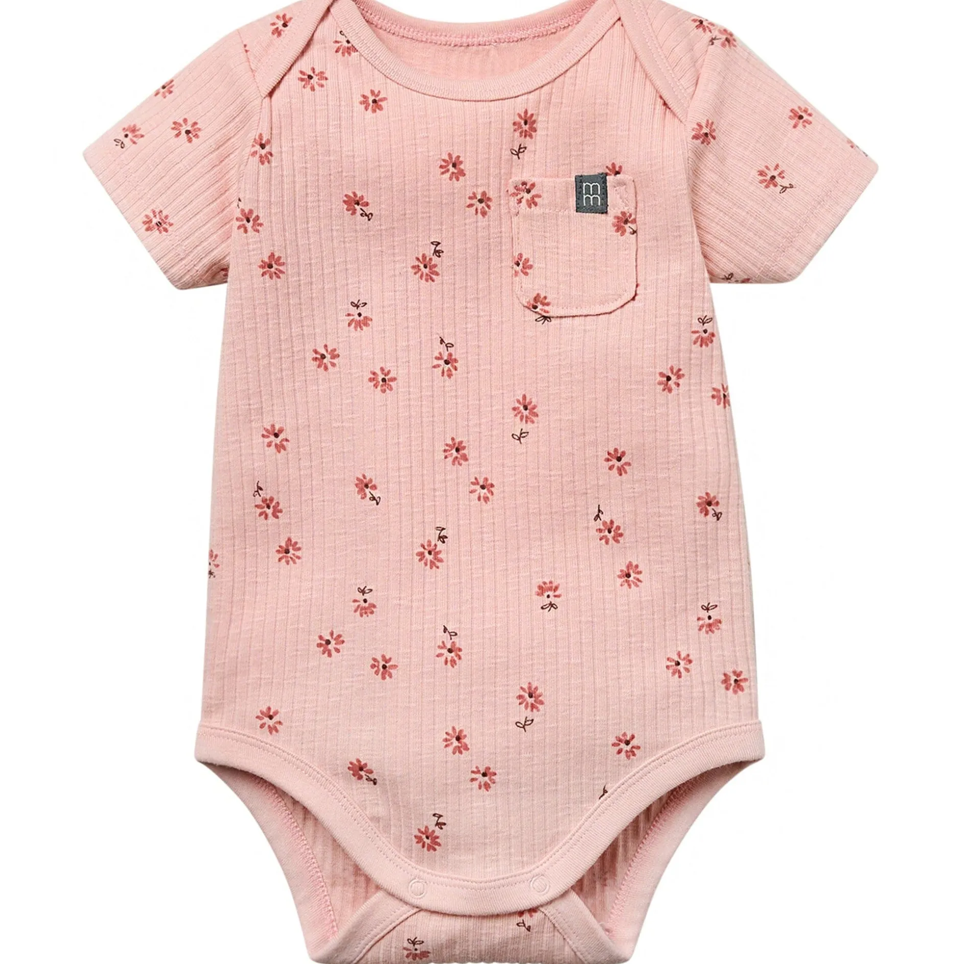 Baby Girls Rose Flower Short Sleeve Bodysuit