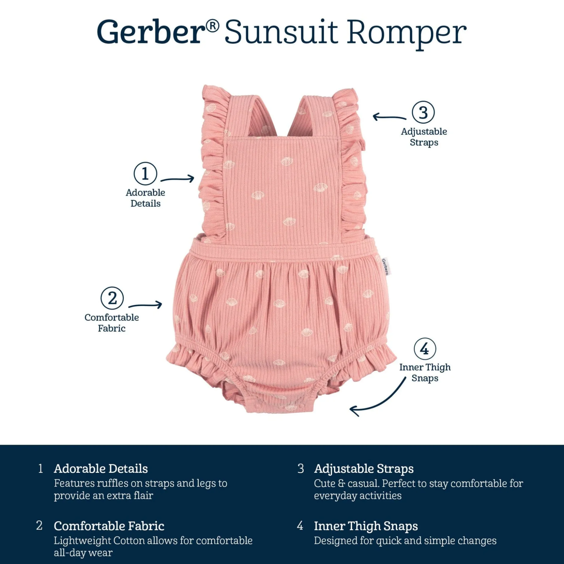 Baby Girls Seashell Bubble Romper