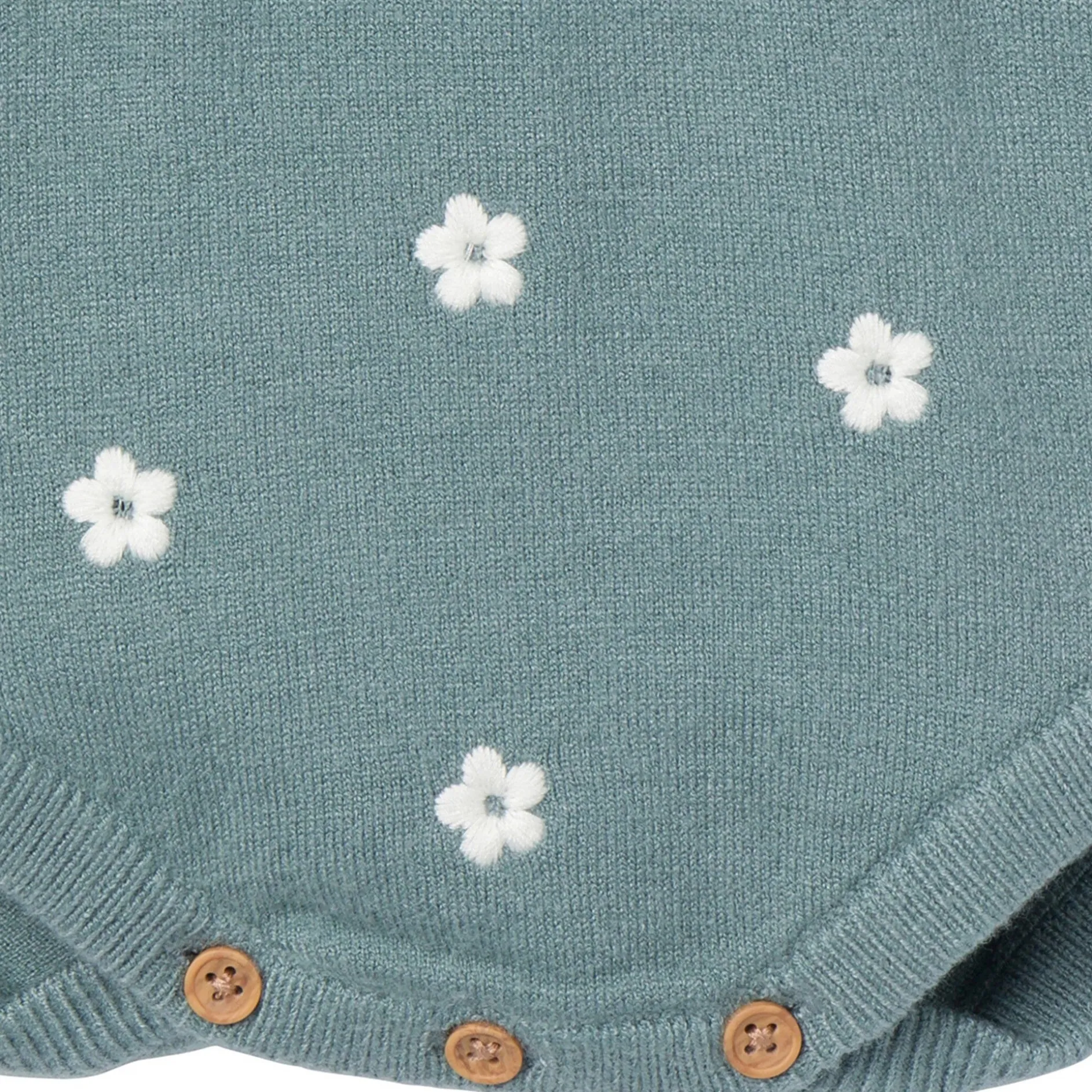 Baby Girls Teal Floral Jersey Sunsuit Viscose Romper
