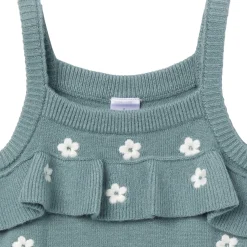Baby Girls Teal Floral Jersey Sunsuit Viscose Romper