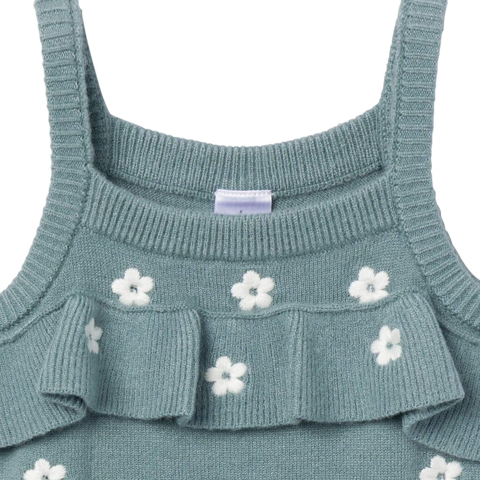 Baby Girls Teal Floral Jersey Sunsuit Viscose Romper