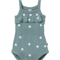 Baby Girls Teal Floral Jersey Sunsuit Viscose Romper