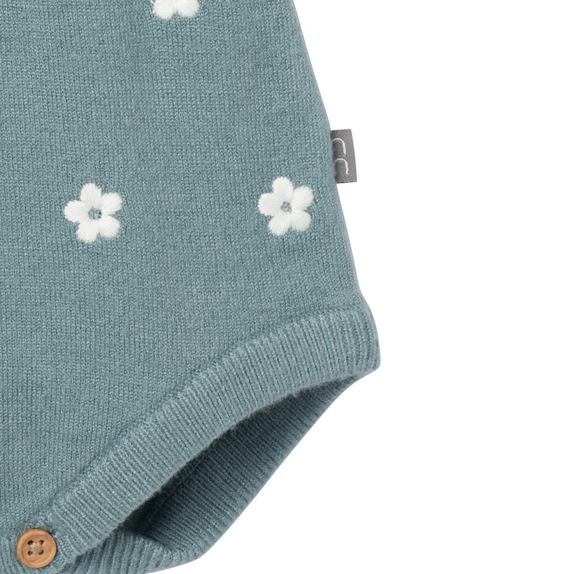 Baby Girls Teal Floral Jersey Sunsuit Viscose Romper