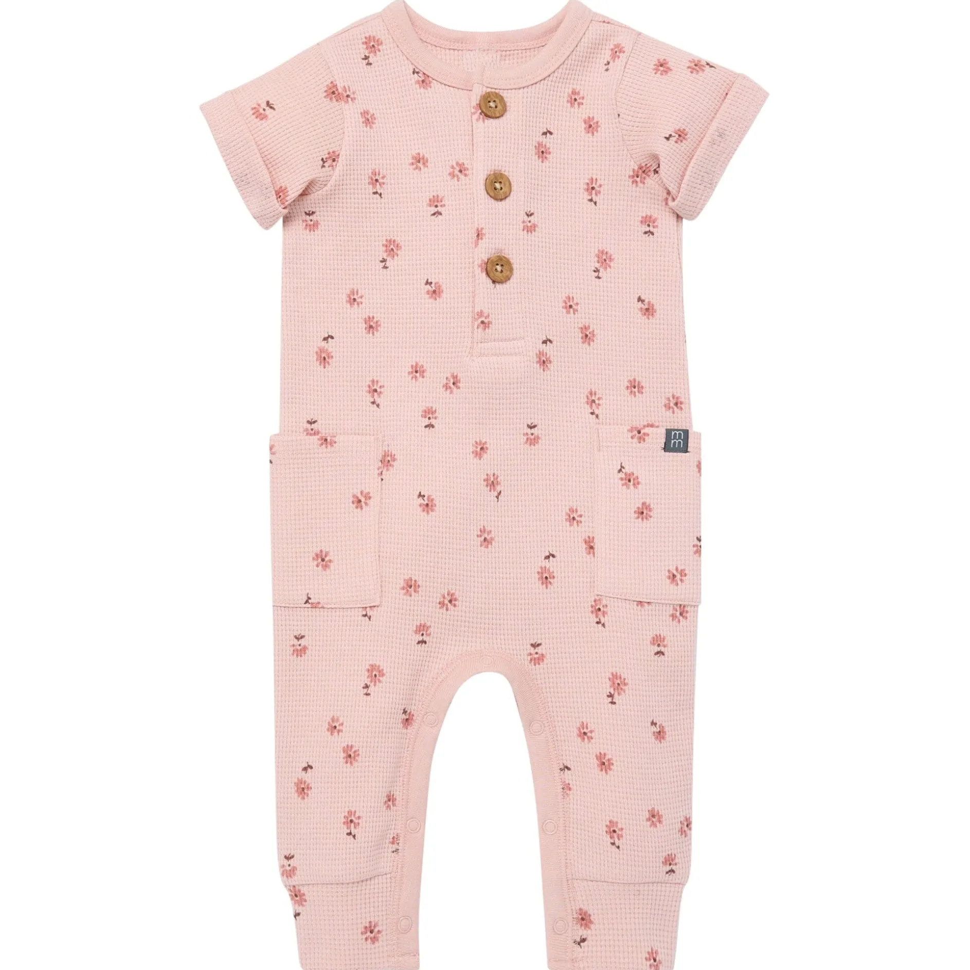 Baby Girls Tossed Daisy Short Sleeve Long Leg Romper