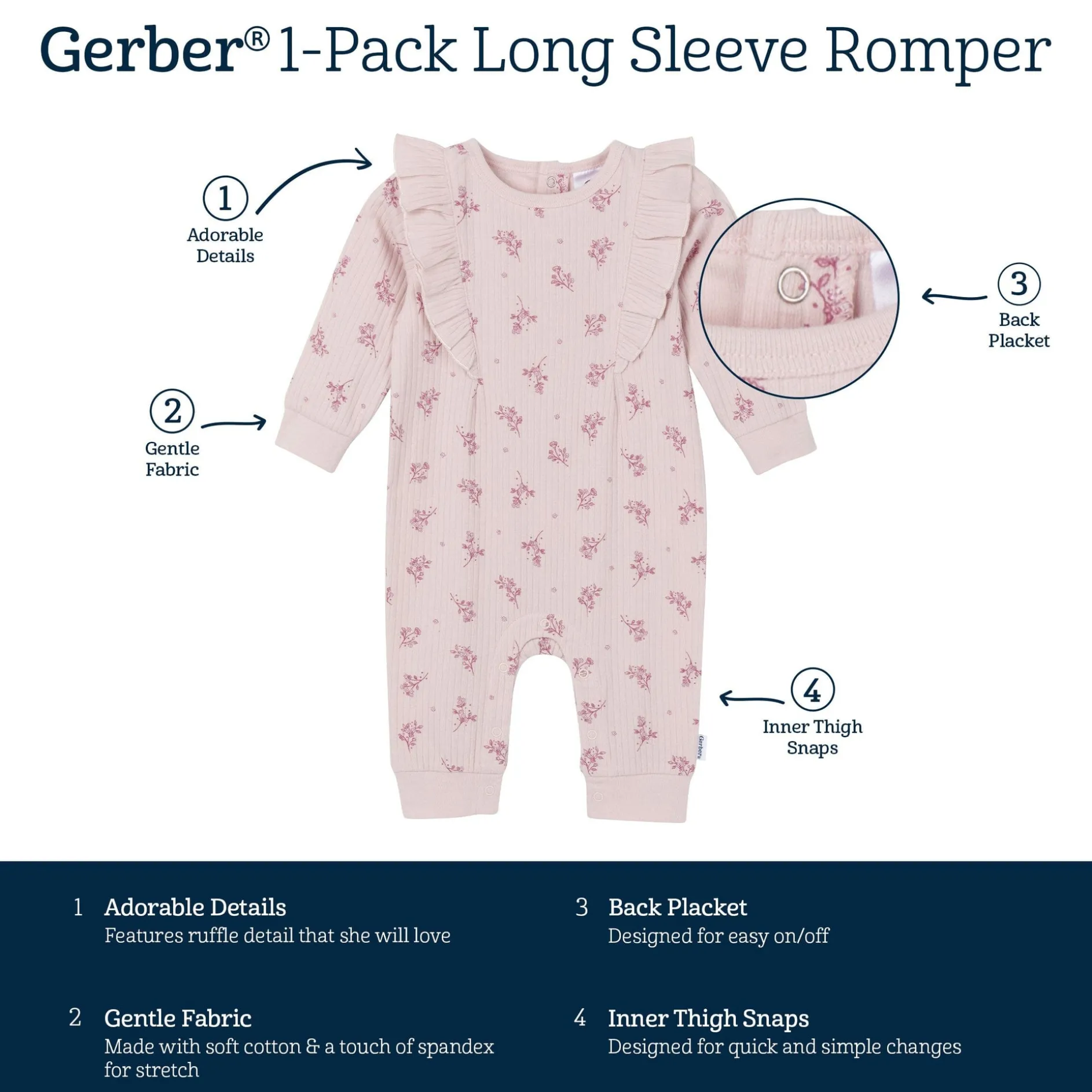 Baby Girls Tossed Flowers Romper