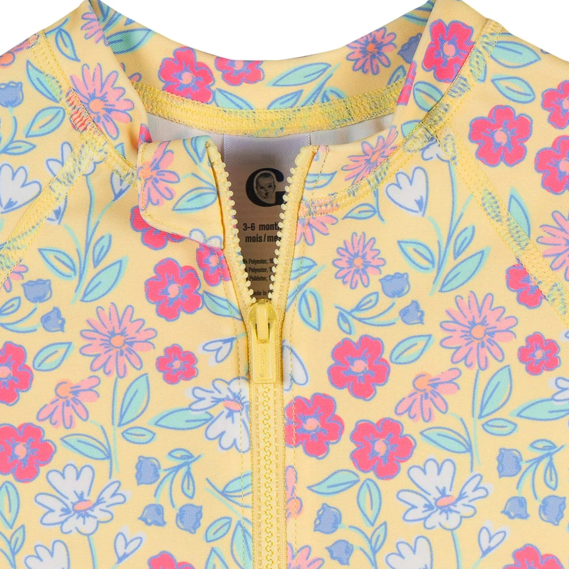 Baby Girls UPF 50+ Floral Long Sleeve Rash Guard