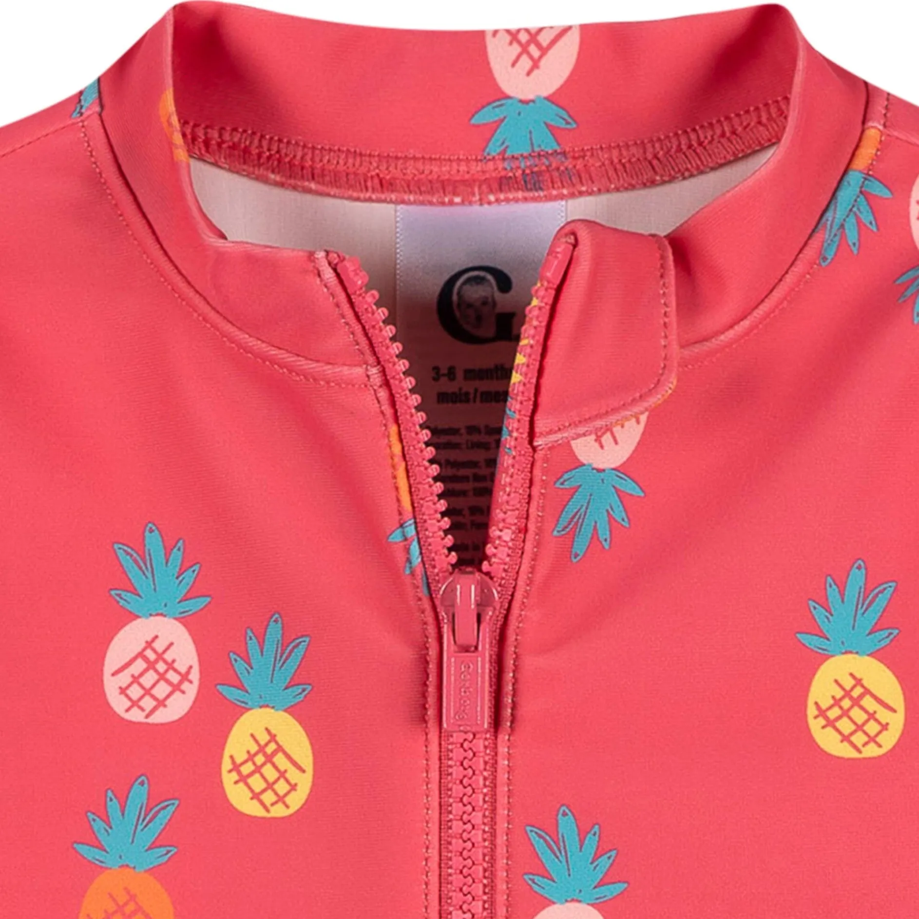 Baby Girls UPF 50+ Pink Pineapple Rash Guard