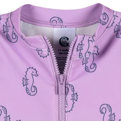 Baby Girls UPF 50+ Purple Seahorses Rash Guard