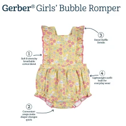 Baby Girls Yellow Floral Bubble Romper