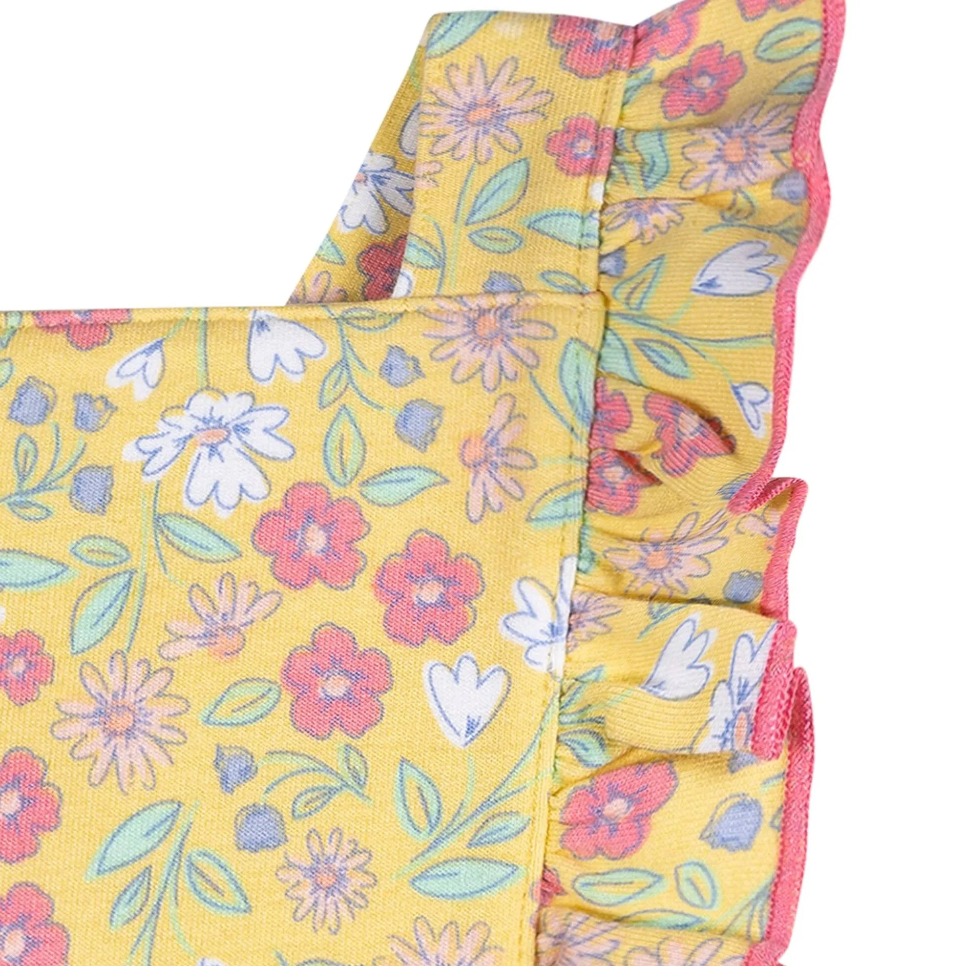 Baby Girls Yellow Floral Bubble Romper
