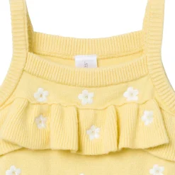 Baby Girls Yellow Floral Jersey Sunsuit Viscose Romper