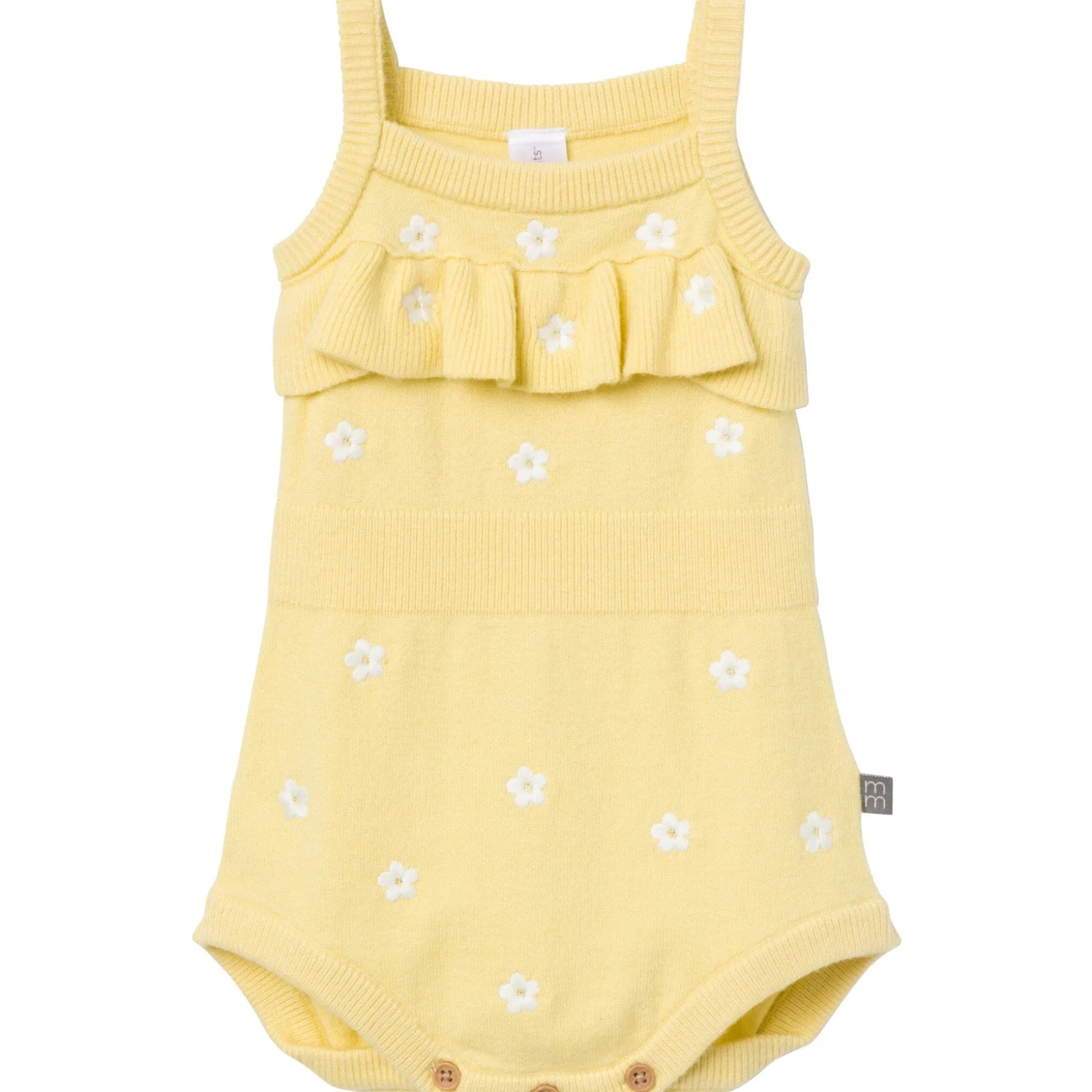 Baby Girls Yellow Floral Jersey Sunsuit Viscose Romper