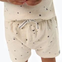 Baby Neutral Beige Moon & Stars Harem Shorts